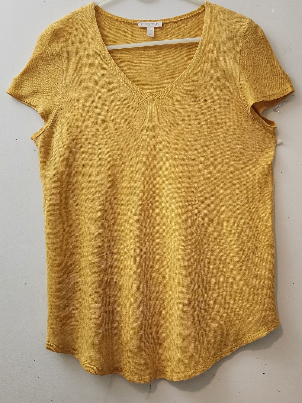 Eileen Fisher S Organic Linen Knit Short Sleeve Top Sustainable Capsule Wardrobe